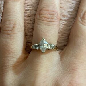 3 stone diamond engagement ring 1 ctw 14k white gold size 6
